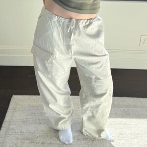 Vintage Khaki Wide Leg Cargo Pants